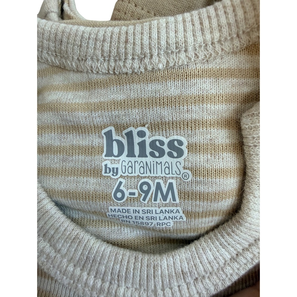 Bliss by Garanimals 3PK LS Outfit Set Sesame Beige Hedgehog 6-9M NEW - Picture 5 of 6